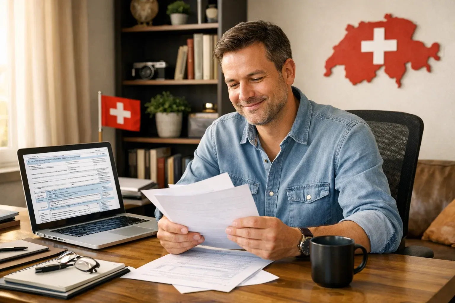 Zufriedener Schweizer Sportwetten-Fan mit positiver Steuerbilanz